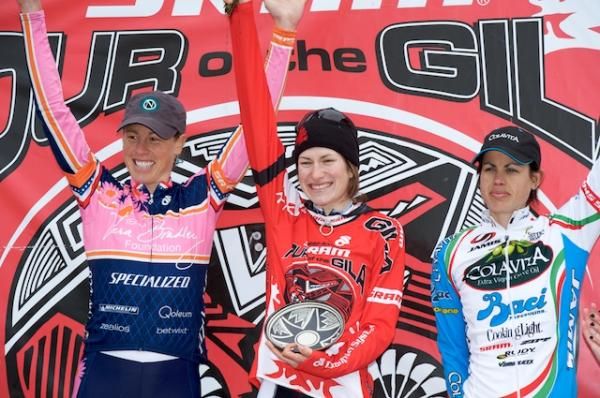 The women's general classification podium.