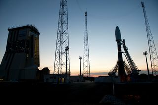 Soyuz VS01 on launch pad.