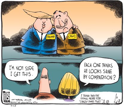 Political cartoon U.S. Trump Cruz Friendship