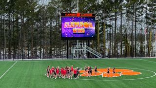 The new LED scoreboard at Clemson's lacrosse complex. 
