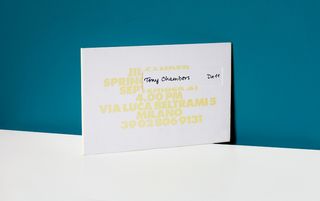 The type embossed on the back gave the illusion that the text had been pushed through the card and was printed in lemon sorbet yellow foil