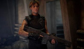 Terminator: Dark Fate Grace armed during the future war