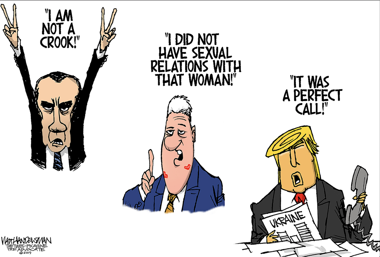 Political Cartoon U.S. Trump Clinton Nixon