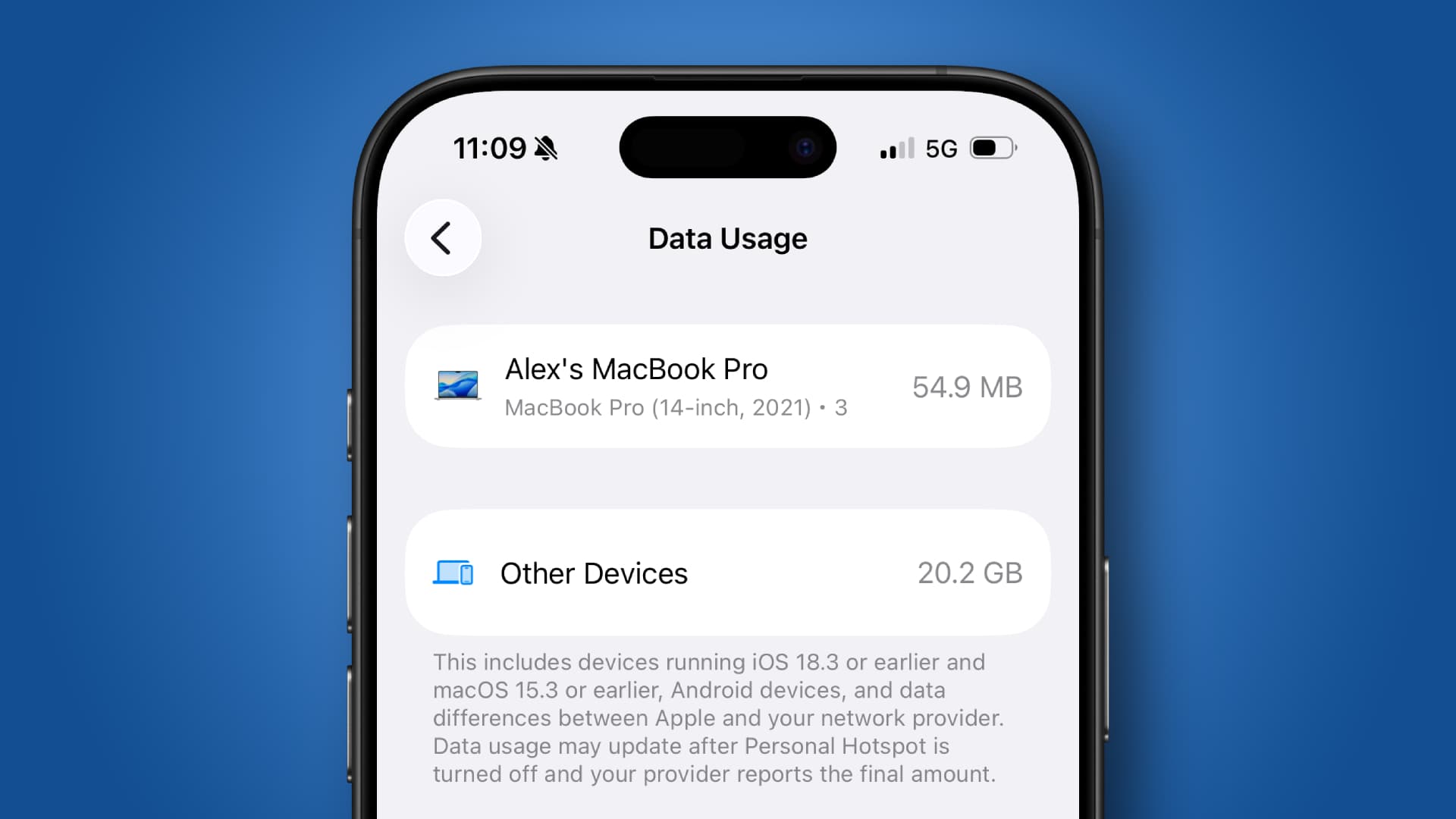The iOS 26.4 update running on an iPhone.