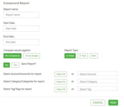CountAbout image: There are four basic report templates you can customize to generate the report data you need.