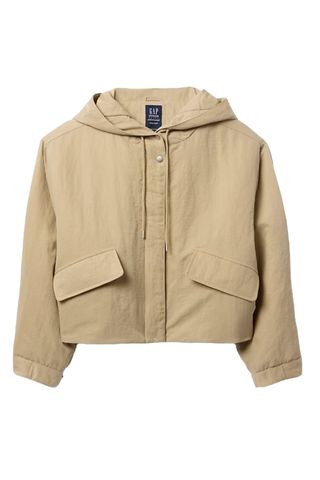 Gap Hooded Nylon Cropped Jacket