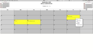 Screenshot of WebCalendar monthly view with several events added