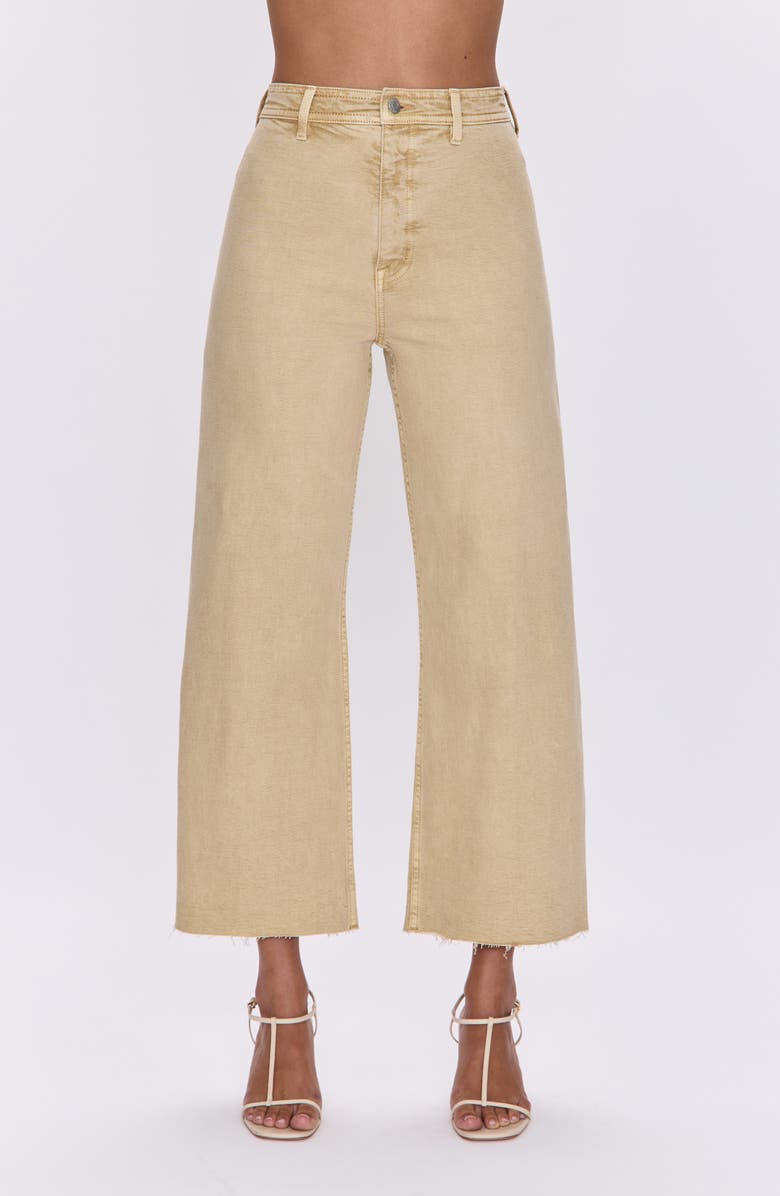 Penny Crop High Waist Raw Hem Wide Leg Jeans