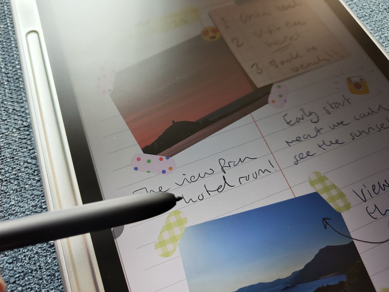 XPPen Magic Note Pad review; a tablet on an chair, a stylus