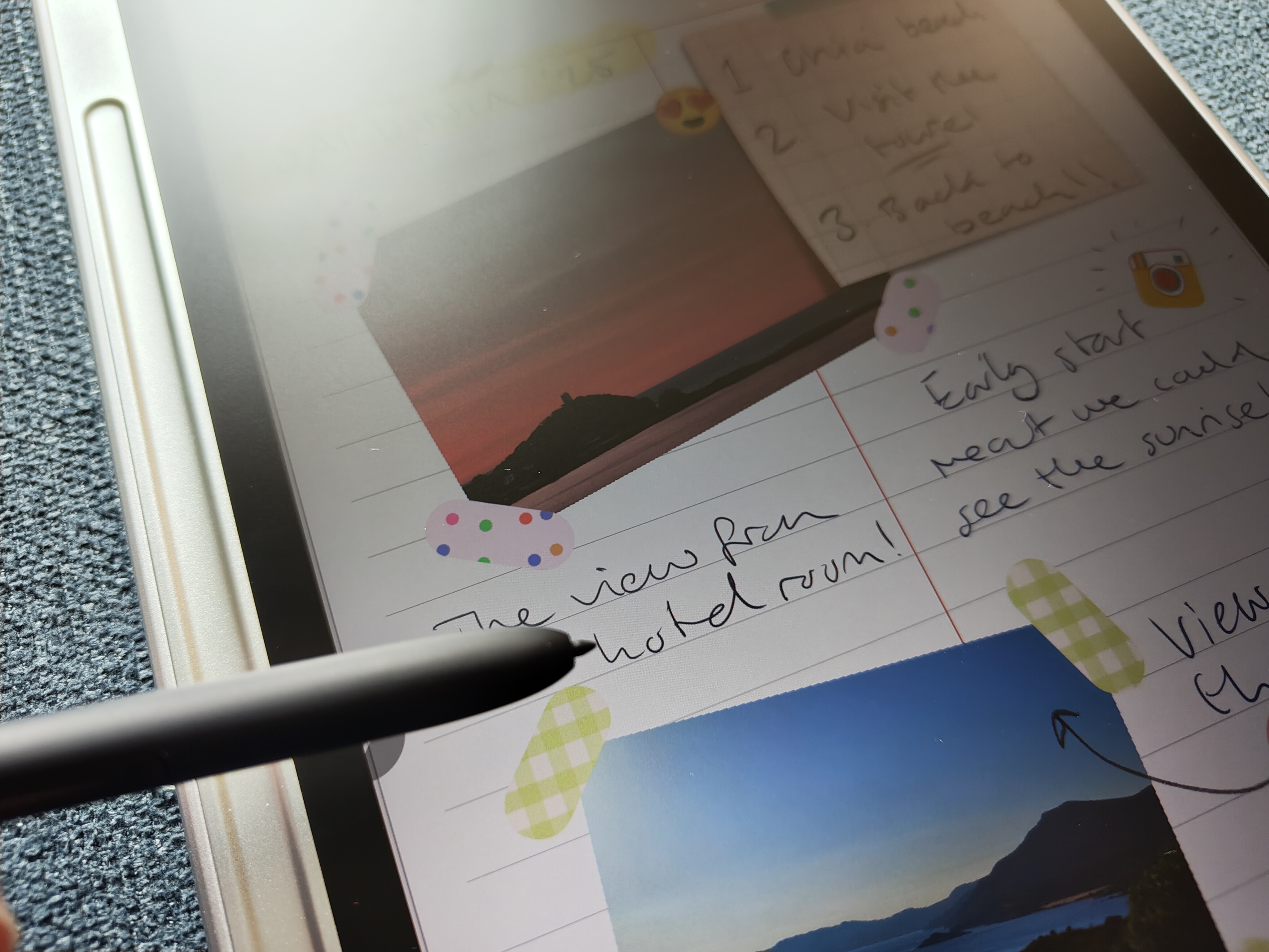 XPPen Magic Note Pad review; a tablet on an chair, a stylus
