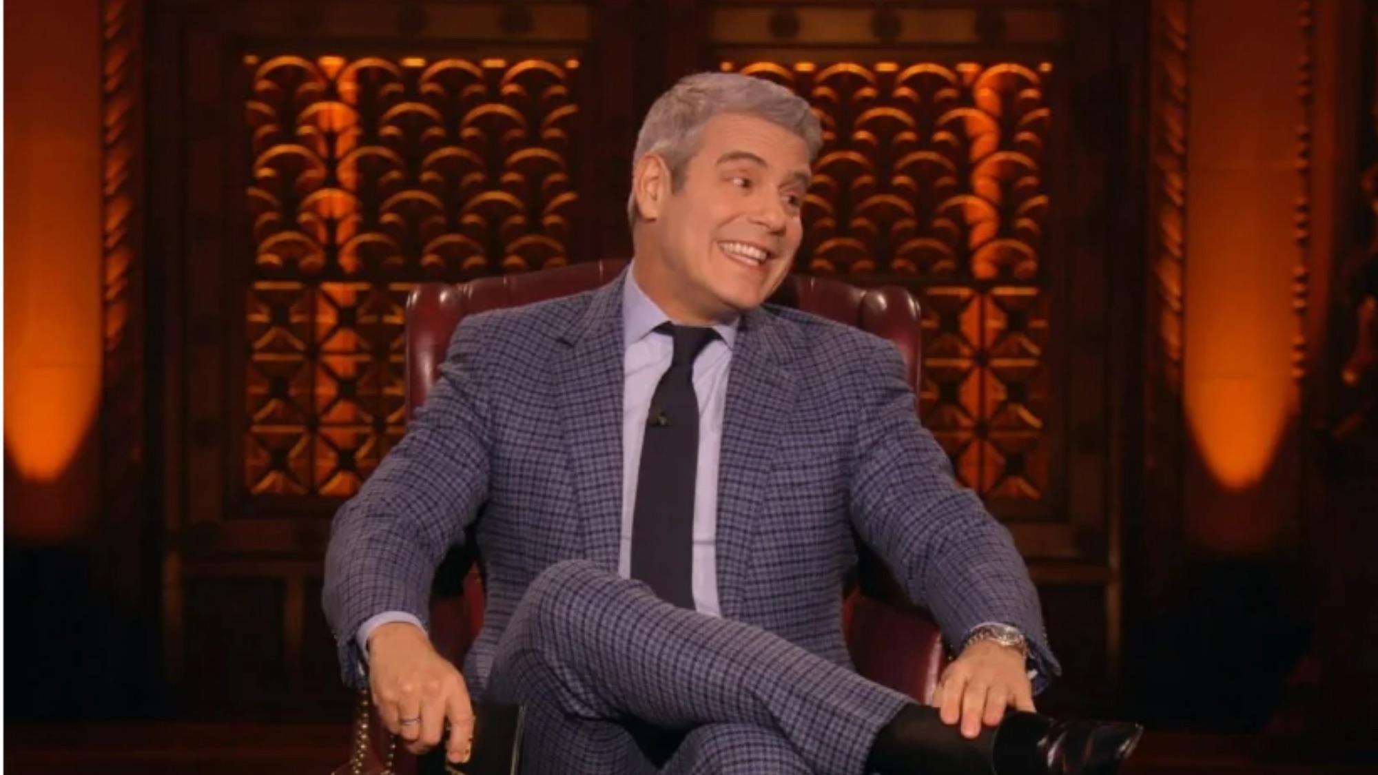 Andy Cohen hosting Traitors reunion