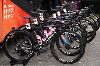 A line up of Specialized Tarmac bikes