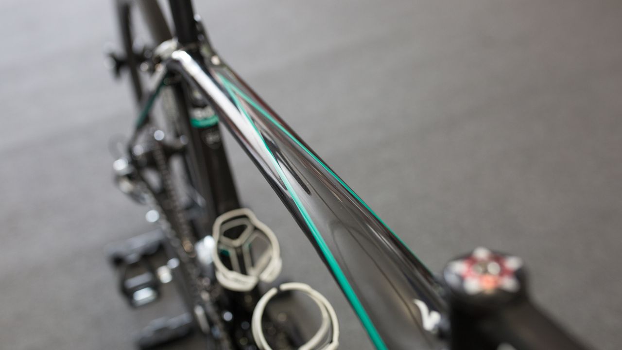 A look at the team colours detailing on the frame