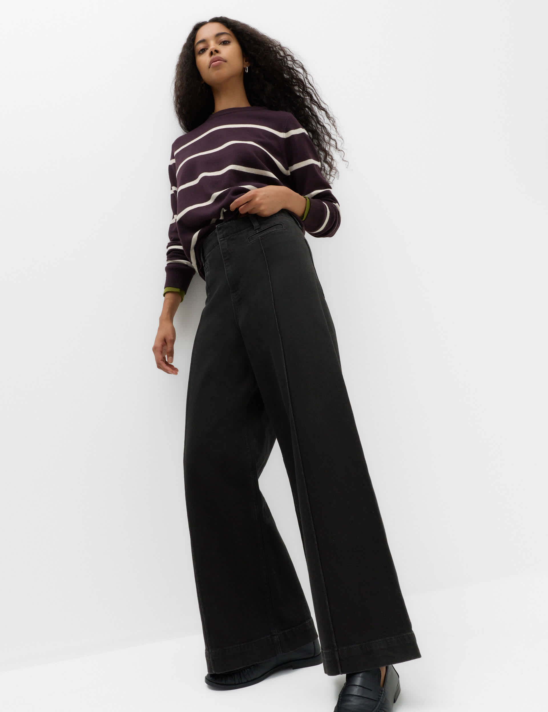 High Waisted Pintuck Ankle Grazer Jeans