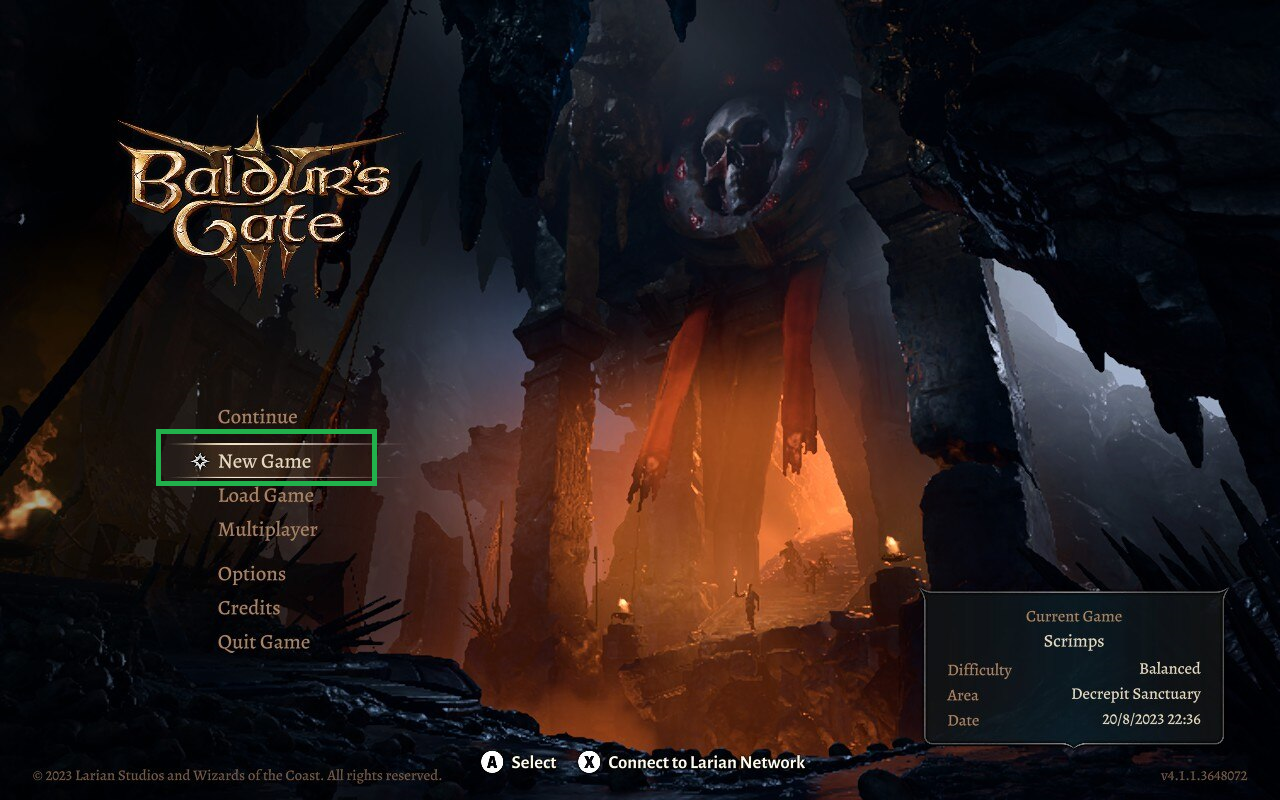 La pantalla de carga de Baldur's Gate 3