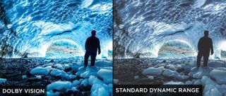 Dolby Vision side-by-side with Standard Dynamic Range footage.