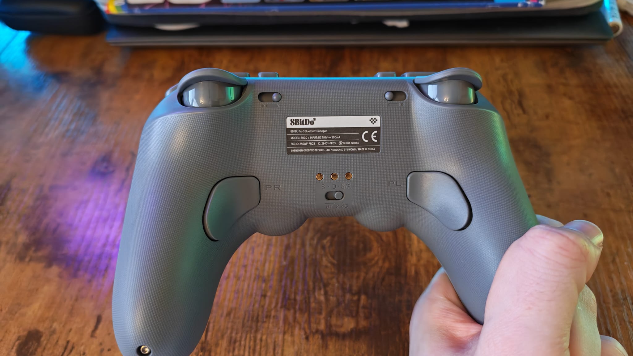 The back of the 8BitDo Pro 3