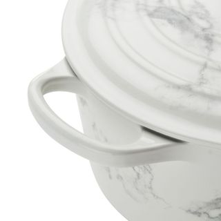 white marble cookware with textured design