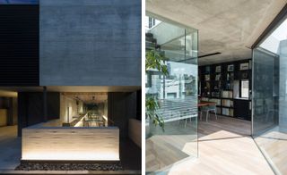 Outside, the quiet cul-de-sac location and concrete facade play down the striking interiors, which are deceptively light and airy