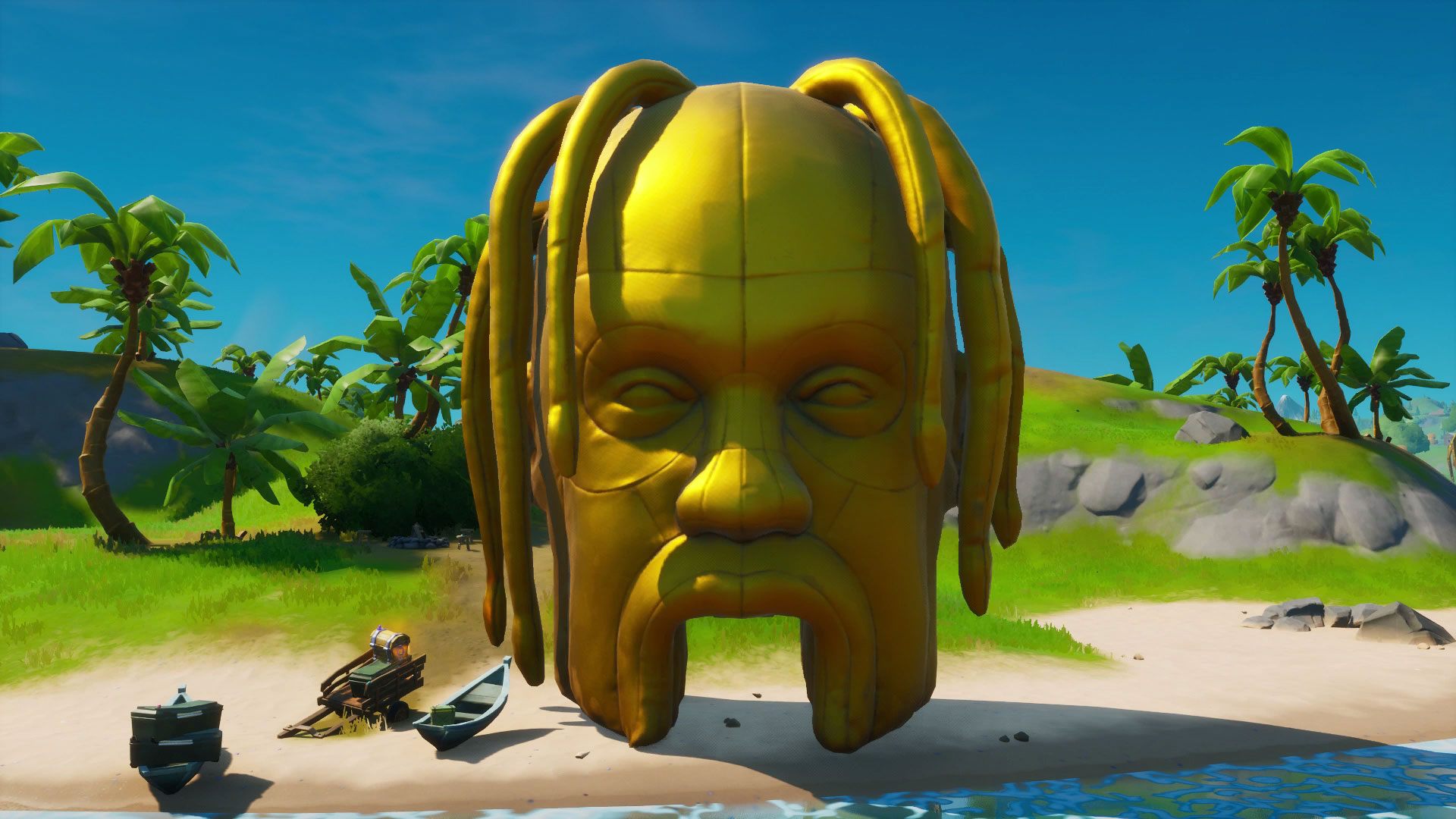 Fortnite Astronomical Challenges How To Bounce Off Giant Astro Heads And Beat Travis Scott S Tasks Gamesradar