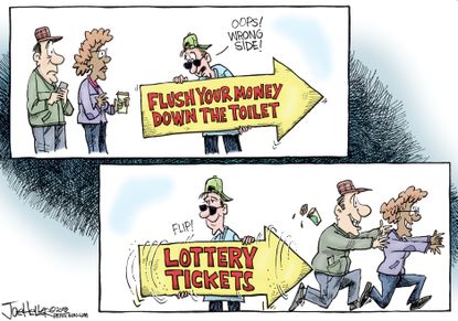 U.S. Mega million lottery flush money down toilet