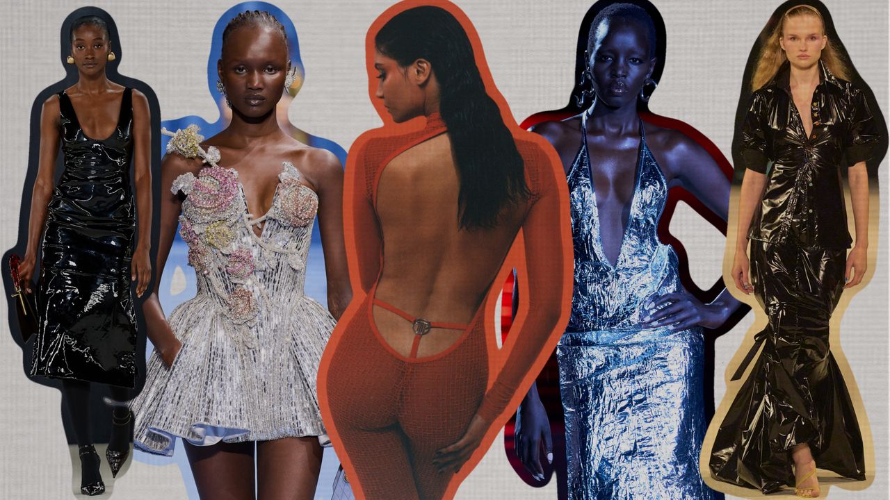 a collage of runway looks from Black fashion designers 