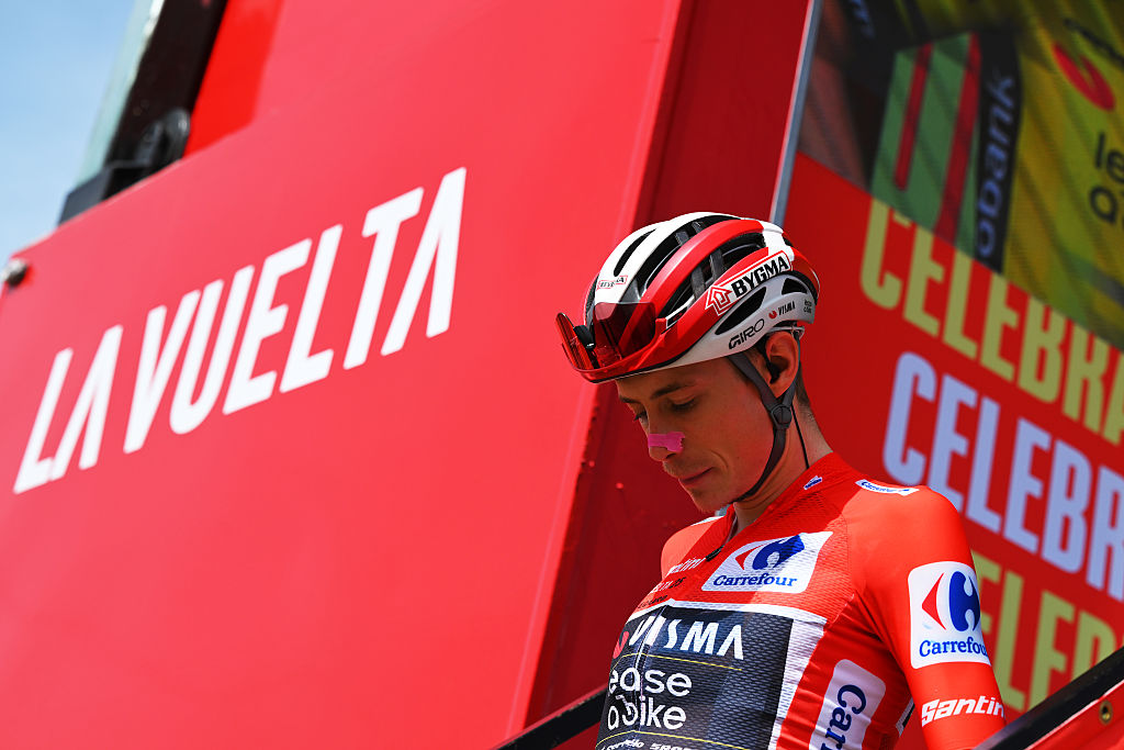 ROBLEDO DE CHAVELA, SPAIN - SEPTEMBER 13: Jonas Vingegaard of Denmark and Team Visma | Lease a Bike - Red Leader Jersey prior to the La Vuelta - 80th Tour of Spain 2025, Stage 20 a 164.8km stage from Robledo de Chavela to Bola del Mundo. Puerto de Navacerrada 2253m / #UCIWT / on September 13, 2025 in Robledo de Chavela, Spain. (Photo by Tim de Waele/Getty Images)