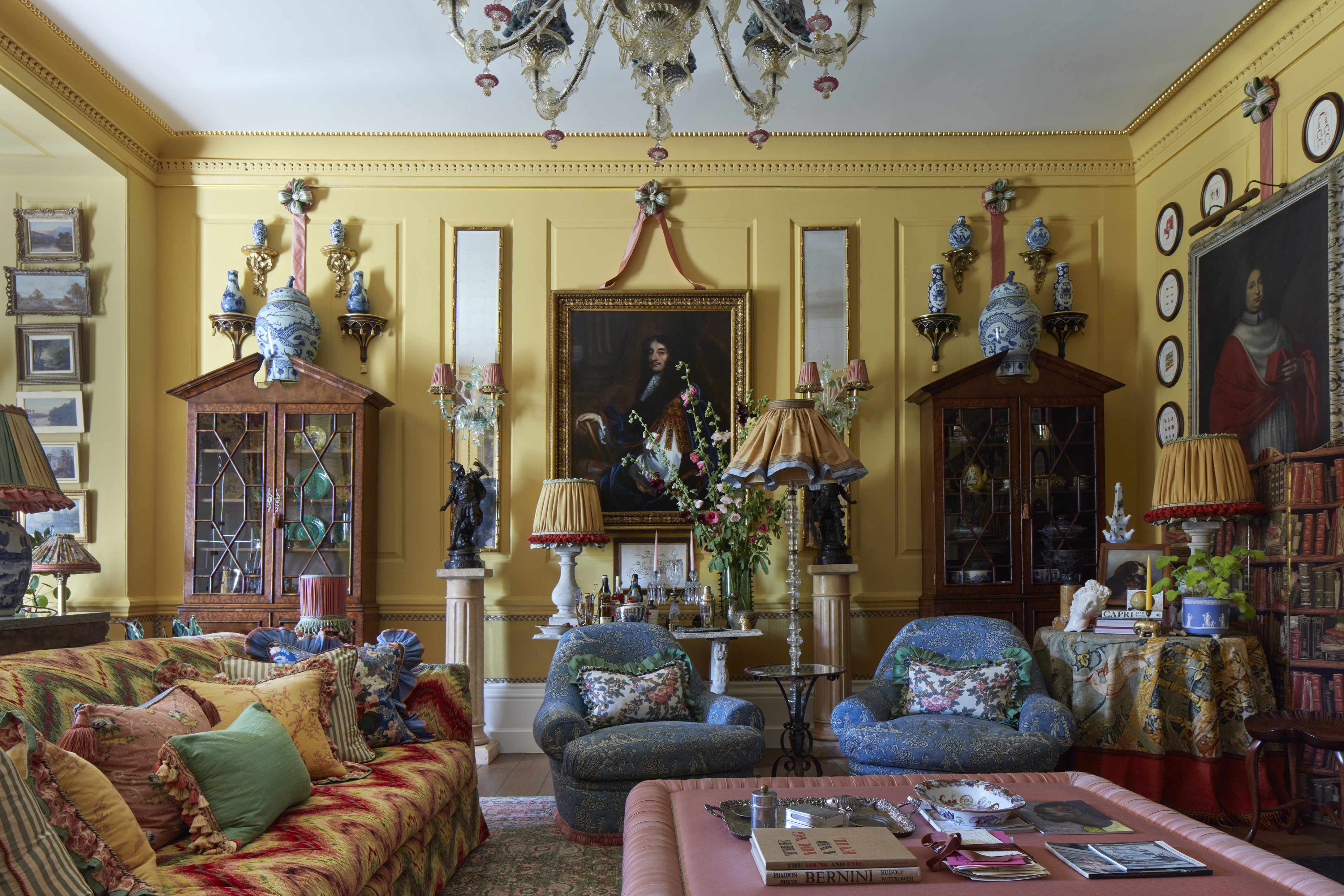Inside Martin&#039;s home, painted yellow and filled with trinkets