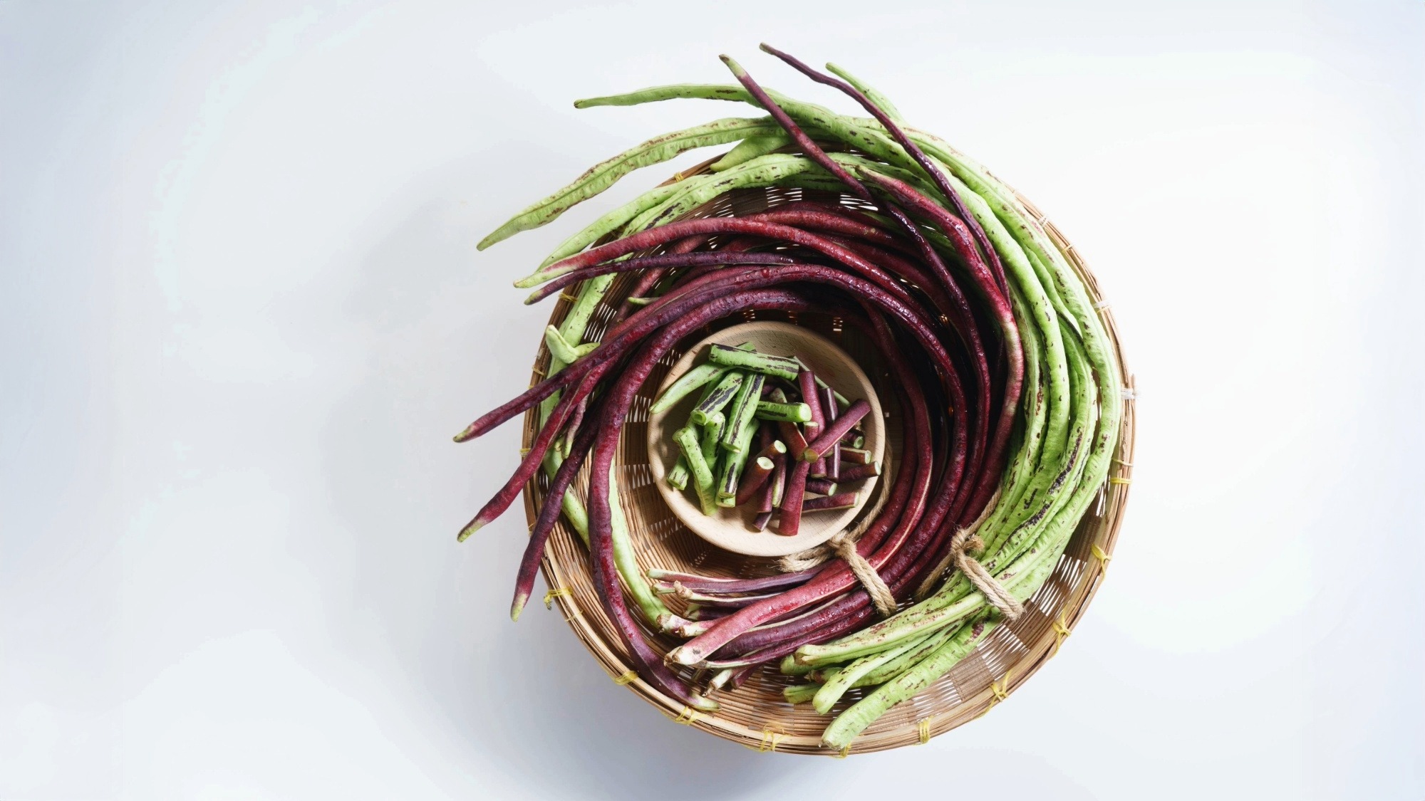 Yard long beans in basket
