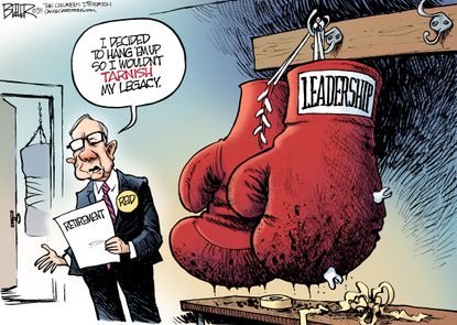 Political cartoon U.S. Reid retiring