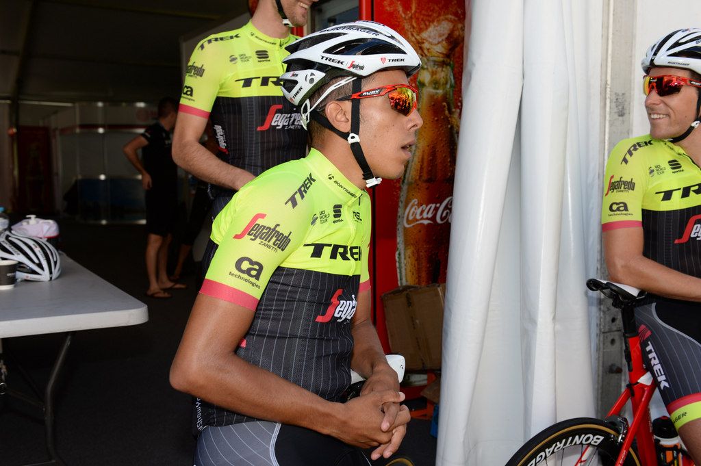 Jarlinson Pantano in his new Trek-Segafredo kit