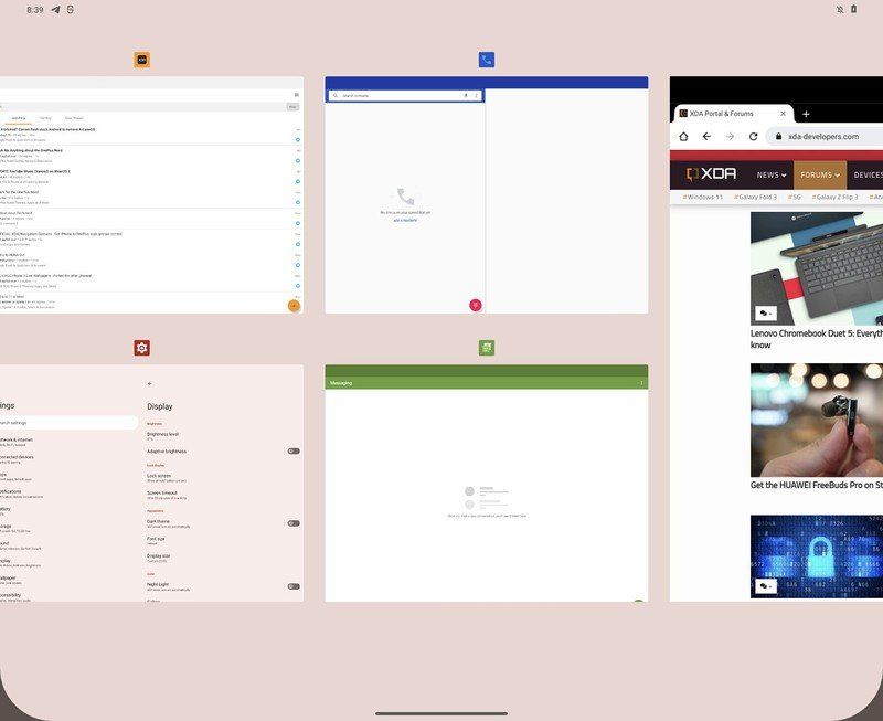 Android 12.1 Recent Apps