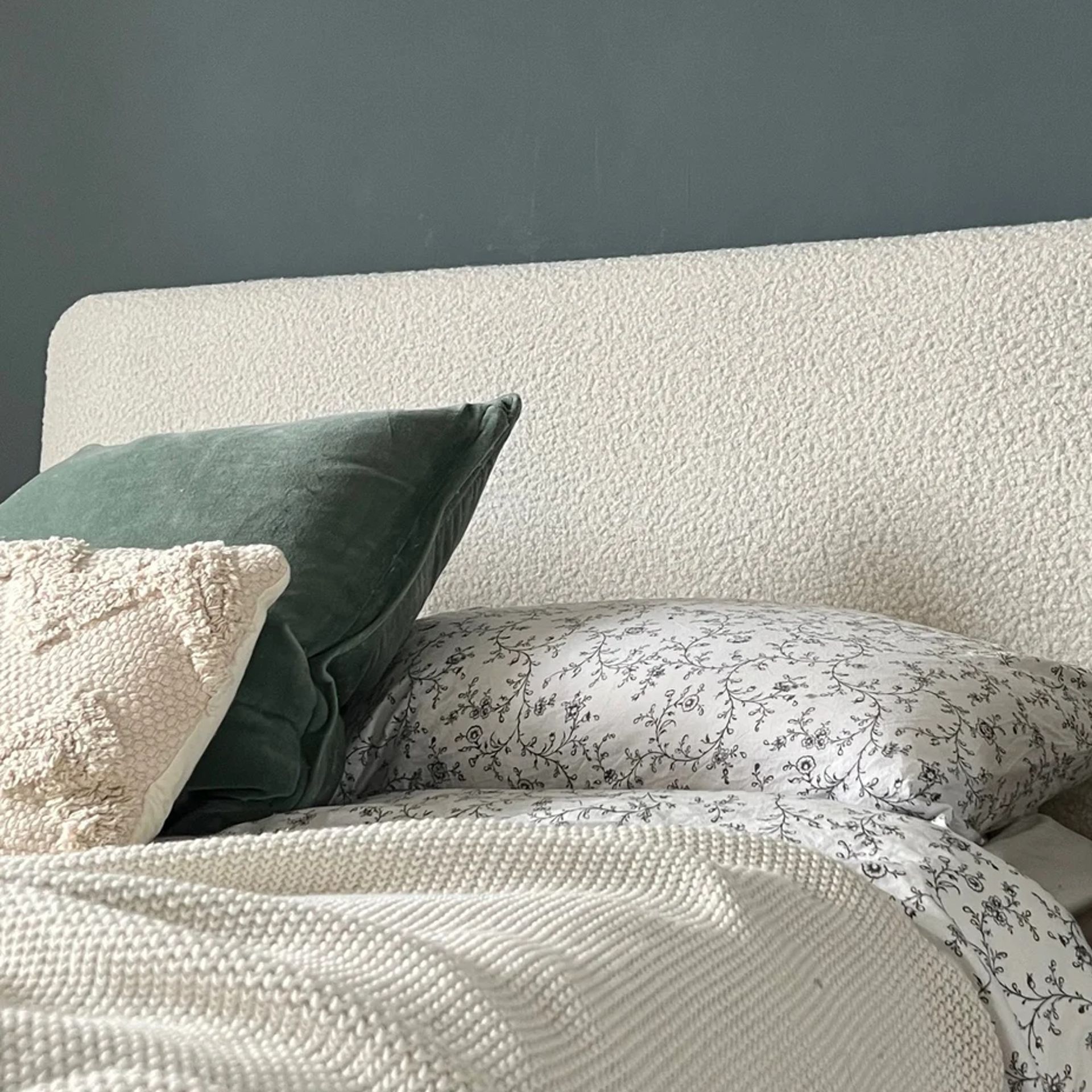 Boucle headboards are the latest 'it' bedroom trend | Ideal Home