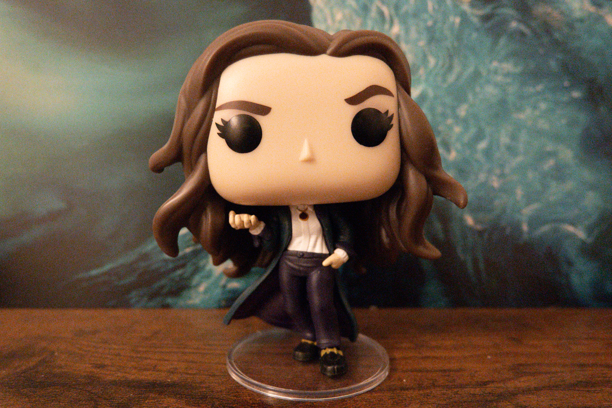 A photo of a Funko Pop bobblehead taken on a Canon PowerShot V1 compact vlogging camera