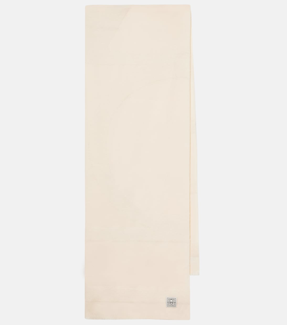 Monogram Wool and Alpaca-Blend Scarf in White - Toteme