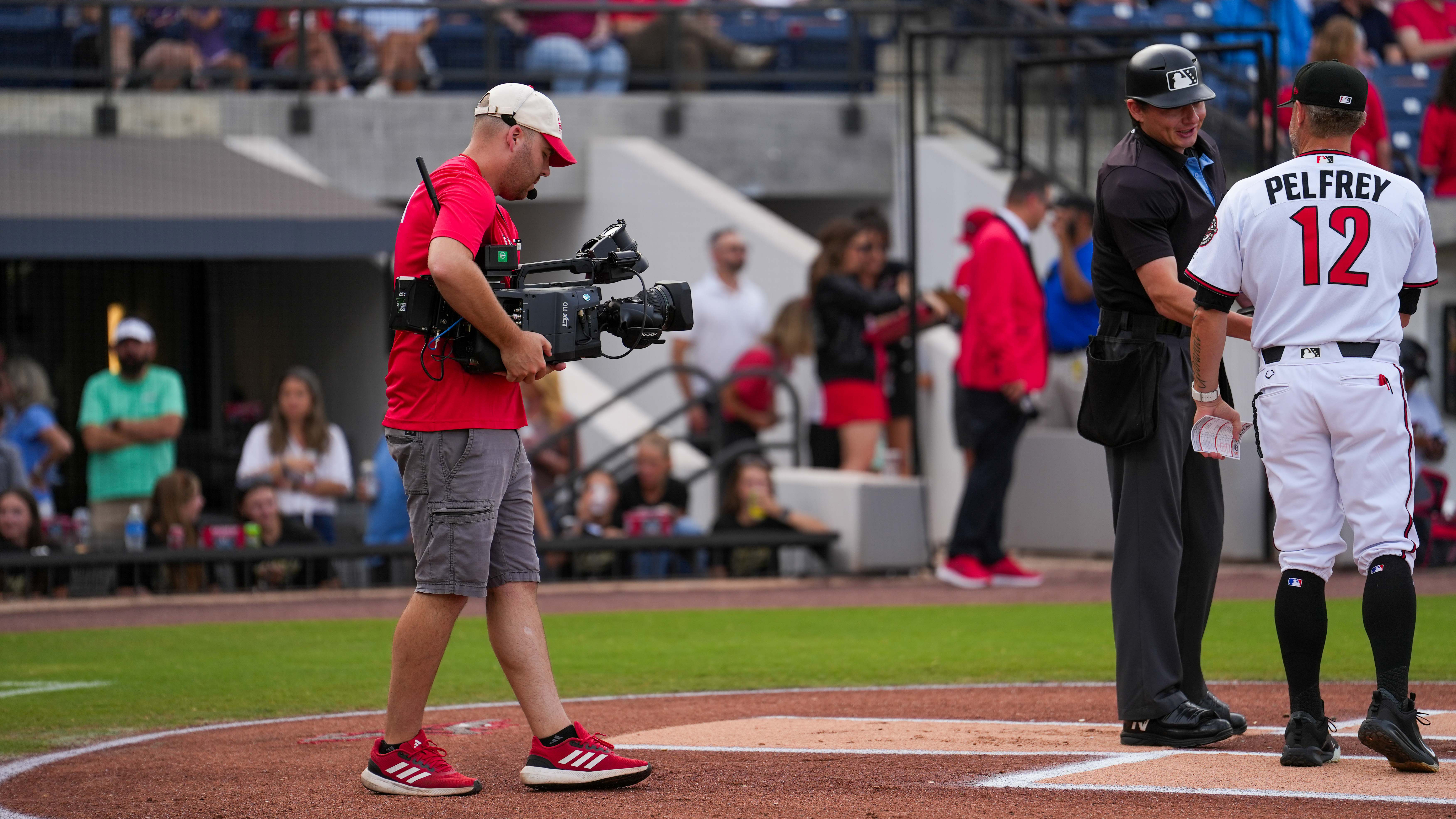 The new cameras capturing the game for the Richmond Flying Squirrels. 