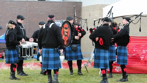 Racers were treated to Bagpipe music during the event