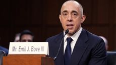 Emil Bove testifies during his Senate Judiciary Committee nomination hearing on June 25, 2025 in Washington, DC.
