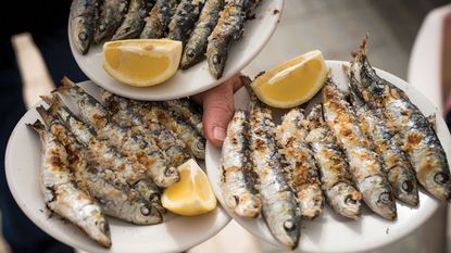 Plates of sardines