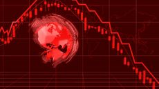 Bear market stock chart red background
