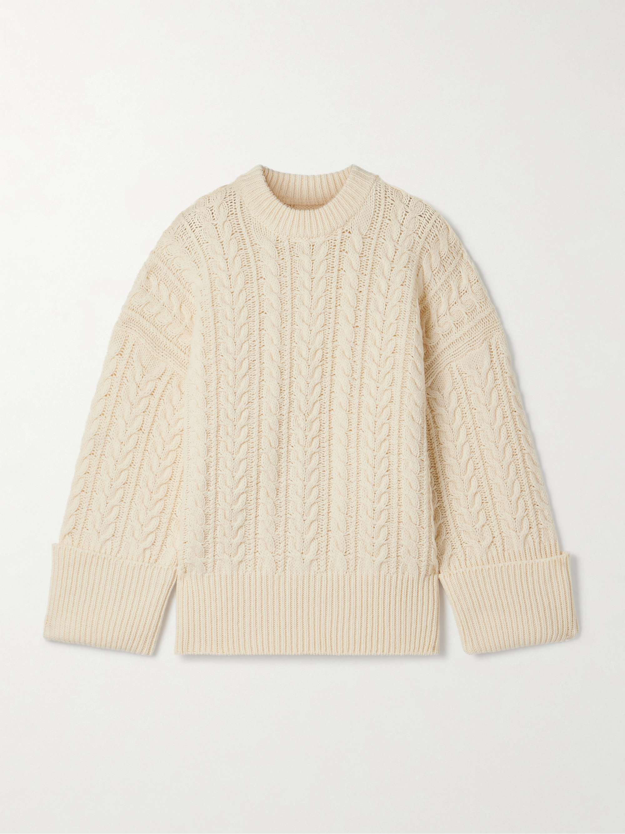 Oversized Cable-Knit Wool-Blend Sweater