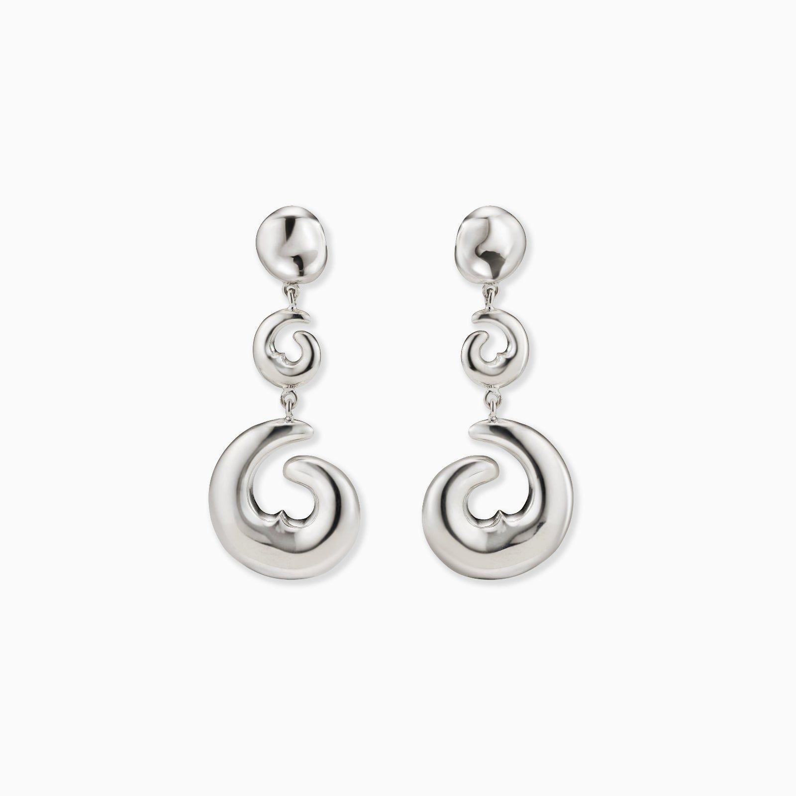 Short Hilda Earrings (clip-On) - Sterling Silver