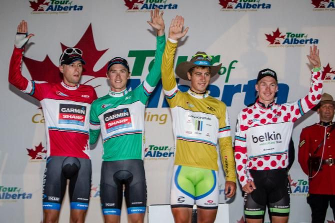 The first jersey leaders of the Tour of Alberta.