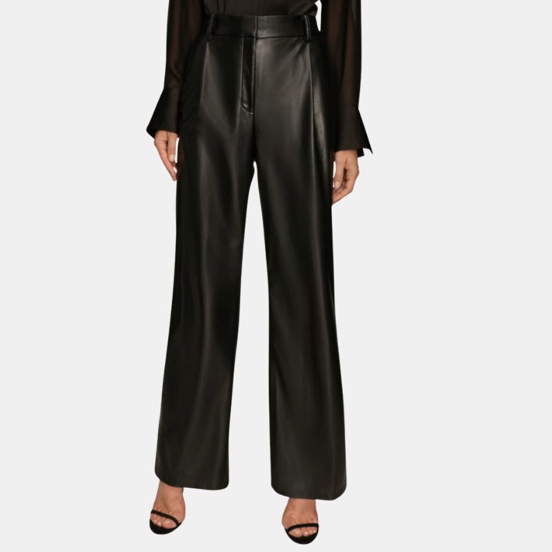 Image of faux leather trousers