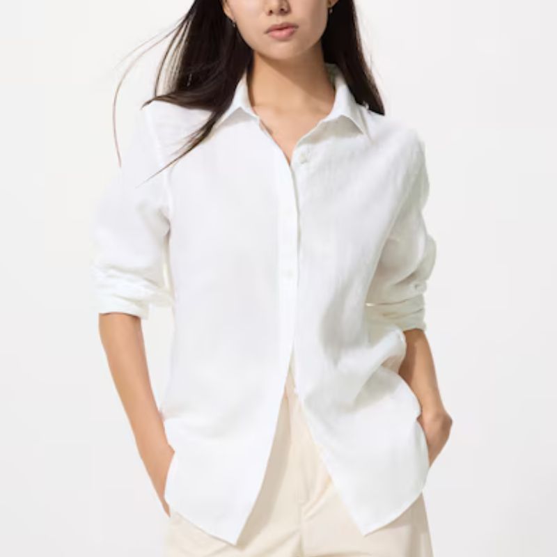 Uniqlo, 100% Premium Linen Shirt in White