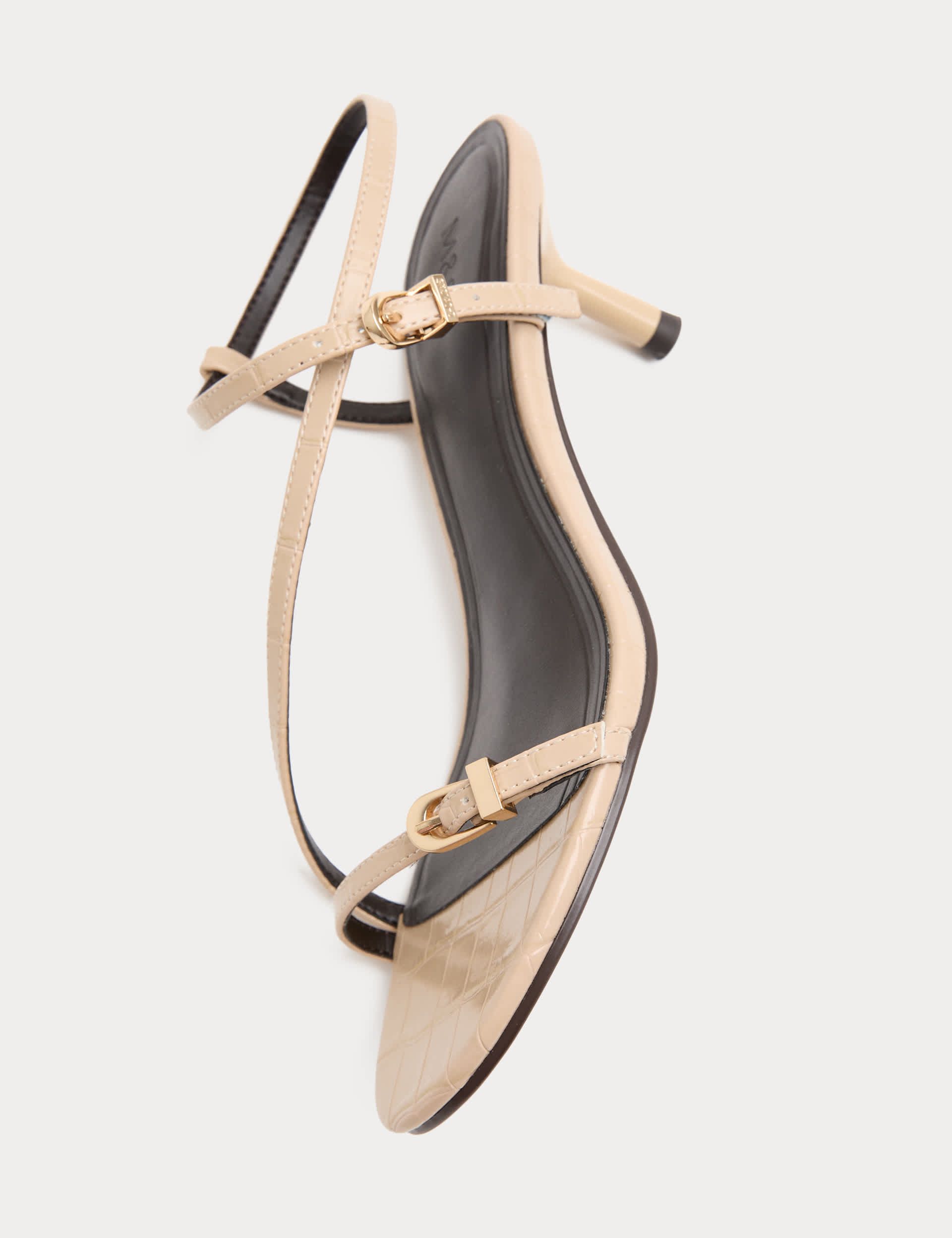 Buckle Strappy Kitten Heel Sandals