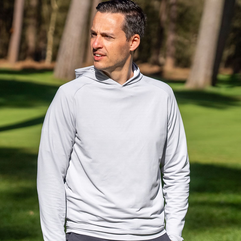 Peter Millar Pine Sugar Stripe Performance Hoodie
