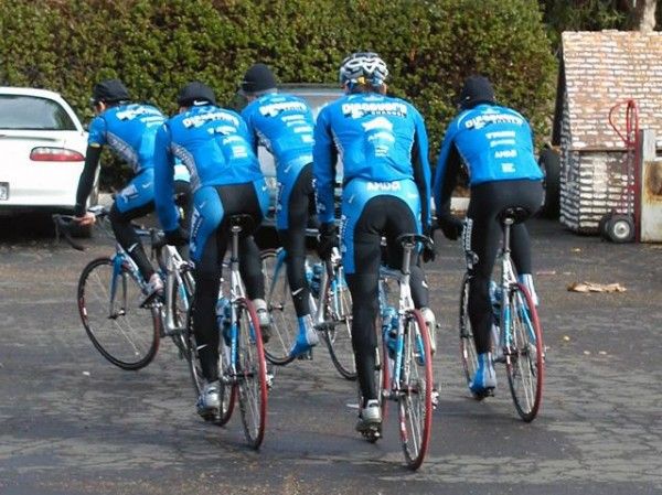 And they're off - the team hits the road for the first day of its training camp at Solvang.