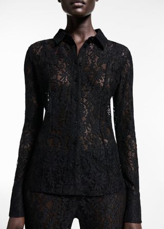 Transparent Lace Shirt - Women | Mango Usa