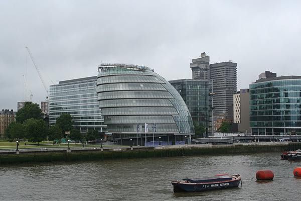 City Hall, HQ of the London Assembly, sits on the South Bank, opposite the Tower.